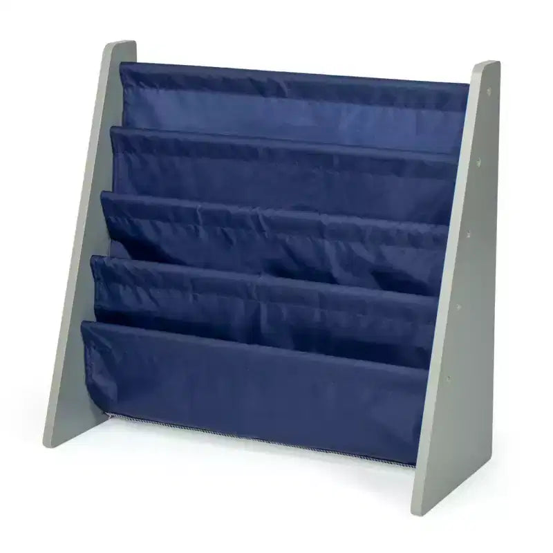 Libreria a 4 ripiani per bambini blu navy/grigio - Organizzatore di libri per camerette