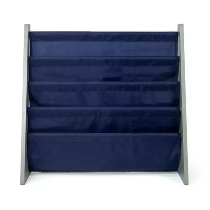 Libreria a 4 ripiani per bambini blu navy/grigio - Organizzatore di libri per camerette