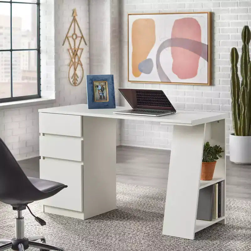 Scrivania Moderna Como con 3 Cassetti - Ampia Superficie di Lavoro, Organizzazione Contenuta