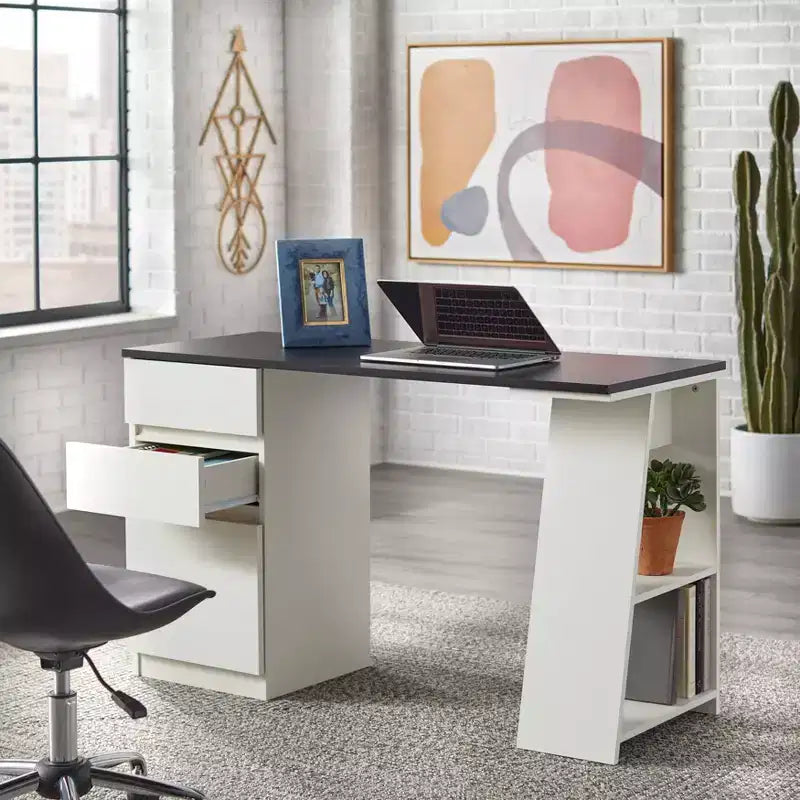 Scrivania Moderna Como con 3 Cassetti - Ampia Superficie di Lavoro, Organizzazione Contenuta
