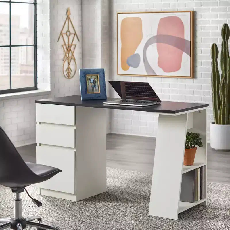 Scrivania Moderna Como con 3 Cassetti - Ampia Superficie di Lavoro, Organizzazione Contenuta