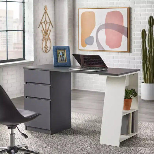 Scrivania Moderna Como con 3 Cassetti - Ampia Superficie di Lavoro, Organizzazione Contenuta