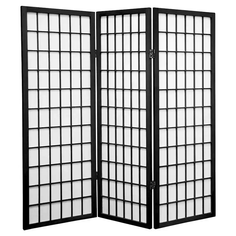 Paravento Shoji a Pannelli con Finestra Alto 120 cm - 3 Pannelli, Divisorio Stile Asiatico