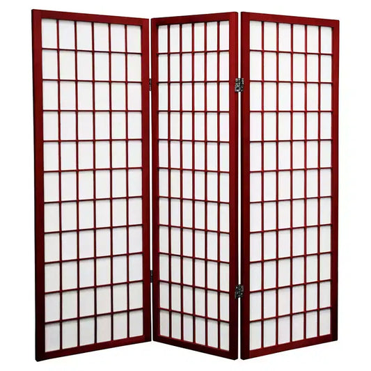 4 ft. Tall Window Pane Shoji Screen 3 Panels - Oriental Furniture