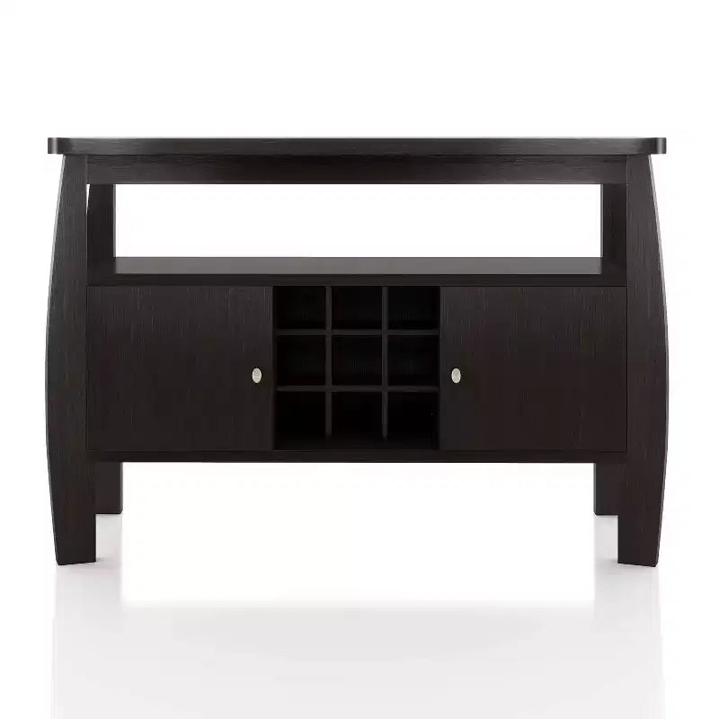 Credenza Curva Moderna Audace in Espresso - Elegante Soluzione di Archiviazione per Sale da Pranzo