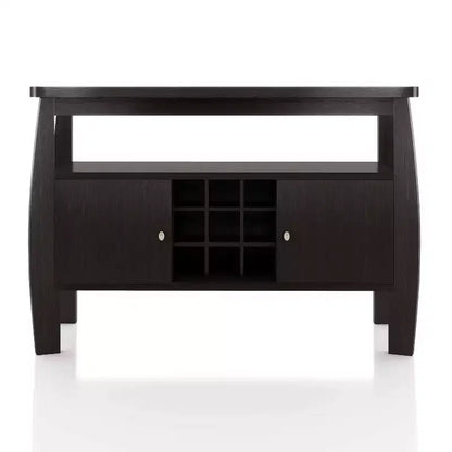 Credenza Curva Moderna Audace in Espresso - Elegante Soluzione di Archiviazione per Sale da Pranzo