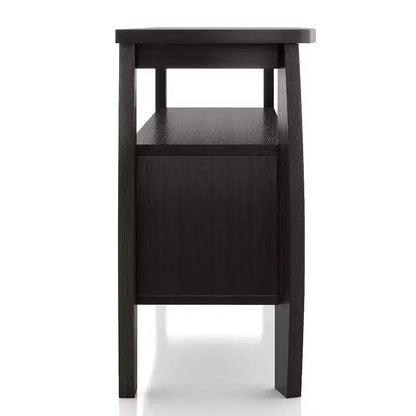 Credenza Curva Moderna Audace in Espresso - Elegante Soluzione di Archiviazione per Sale da Pranzo