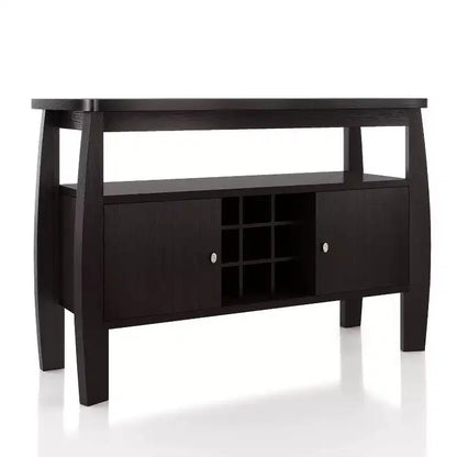 Credenza Curva Moderna Audace in Espresso - Elegante Soluzione di Archiviazione per Sale da Pranzo