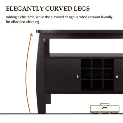 Credenza Curva Moderna Audace in Espresso - Elegante Soluzione di Archiviazione per Sale da Pranzo