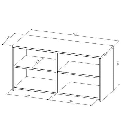 Mobile TV per dormitorio con spazio contenitivo per TV fino a 43" in nero - Compatto, mensole multiple, montaggio facile