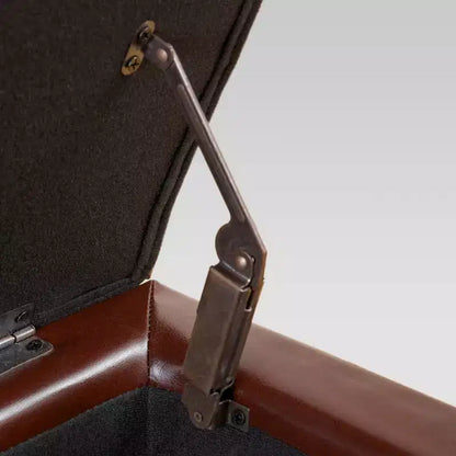 Pouf Contenitore in Pelle Marrone - Spazio Nascosto, Poggiapiedi, Seduta Extra