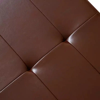 Pouf Contenitore in Pelle Marrone - Spazio Nascosto, Poggiapiedi, Seduta Extra