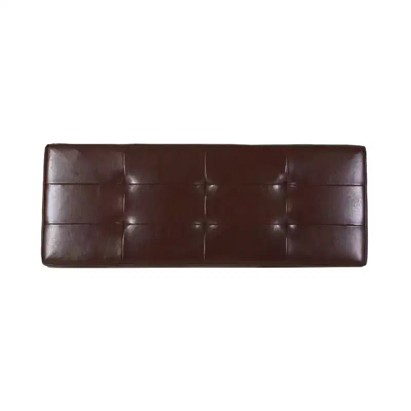 Pouf Contenitore in Pelle Marrone - Spazio Nascosto, Poggiapiedi, Seduta Extra