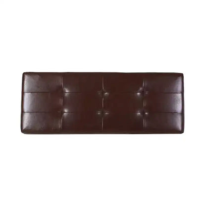 Pouf Contenitore in Pelle Marrone - Spazio Nascosto, Poggiapiedi, Seduta Extra