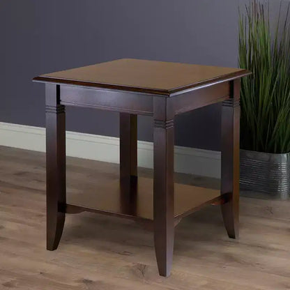 Tavolino Nolan Cappuccino - Winsome: Legno massello, Composito, Gamba a coste, Ripiano fisso
