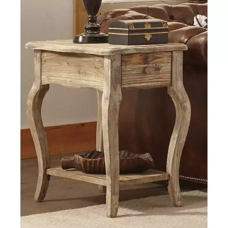 Tavolino rustico in legno di recupero marrone anticato - Carattere naturale, Stile rustico