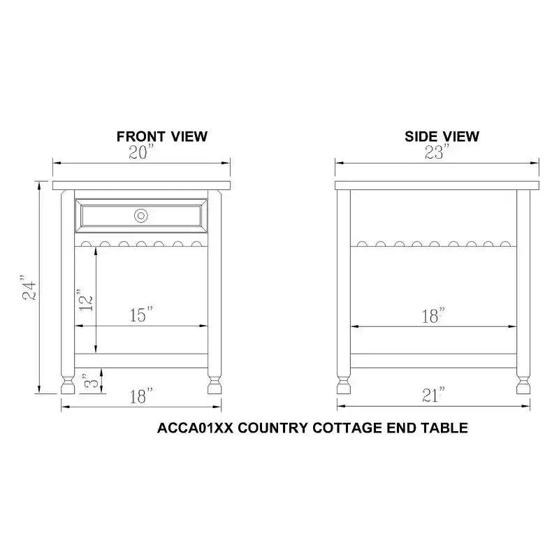 Tavolino rustico da salotto - Finitura anticata, Legno massello, Stile rustico