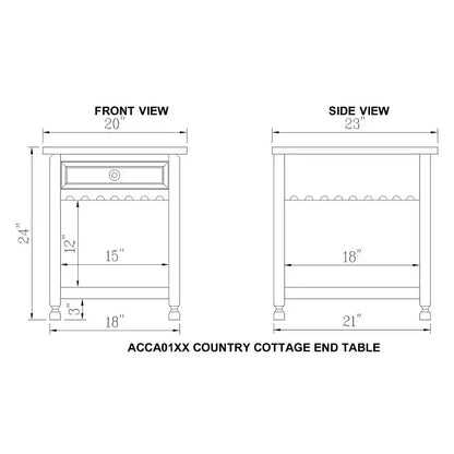 Tavolino rustico da salotto - Finitura anticata, Legno massello, Stile rustico