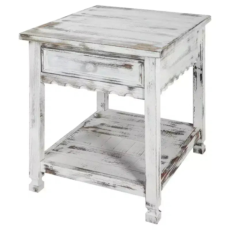 Tavolino rustico da salotto - Finitura anticata, Legno massello, Stile rustico