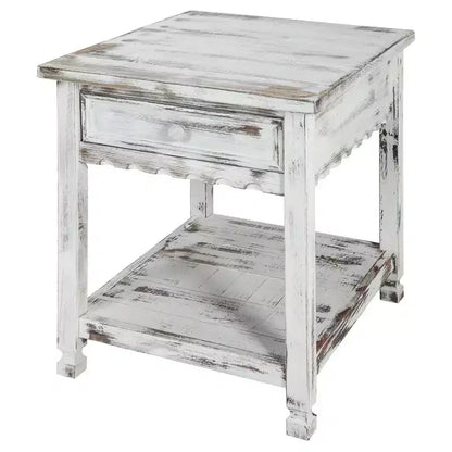Tavolino rustico da salotto - Finitura anticata, Legno massello, Stile rustico