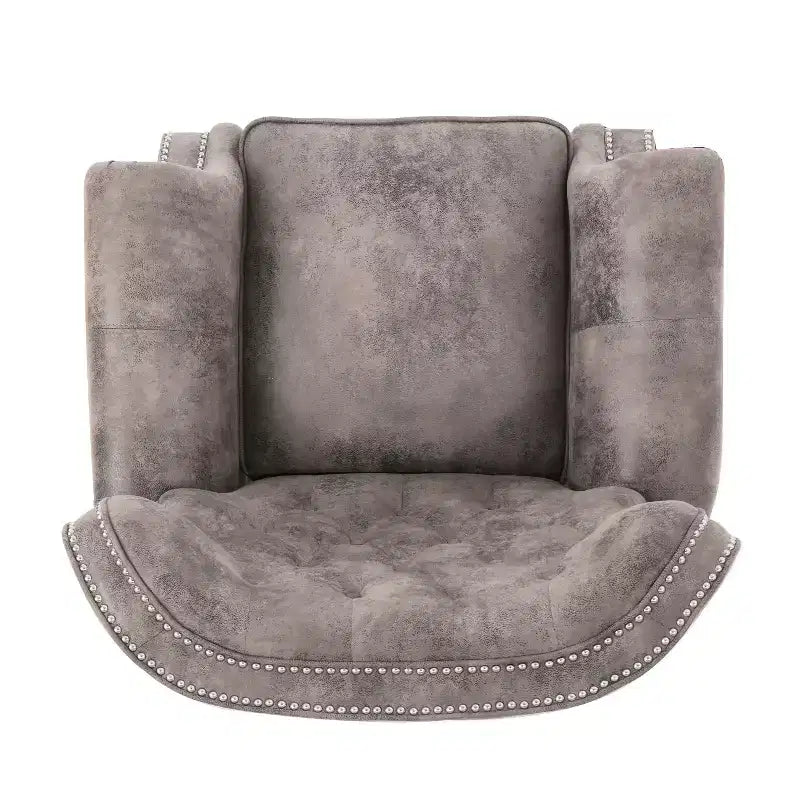 Poltrona reclinabile Walder Tufted - Design classico a spinta, rivestimento in microfibra, supporto lombare