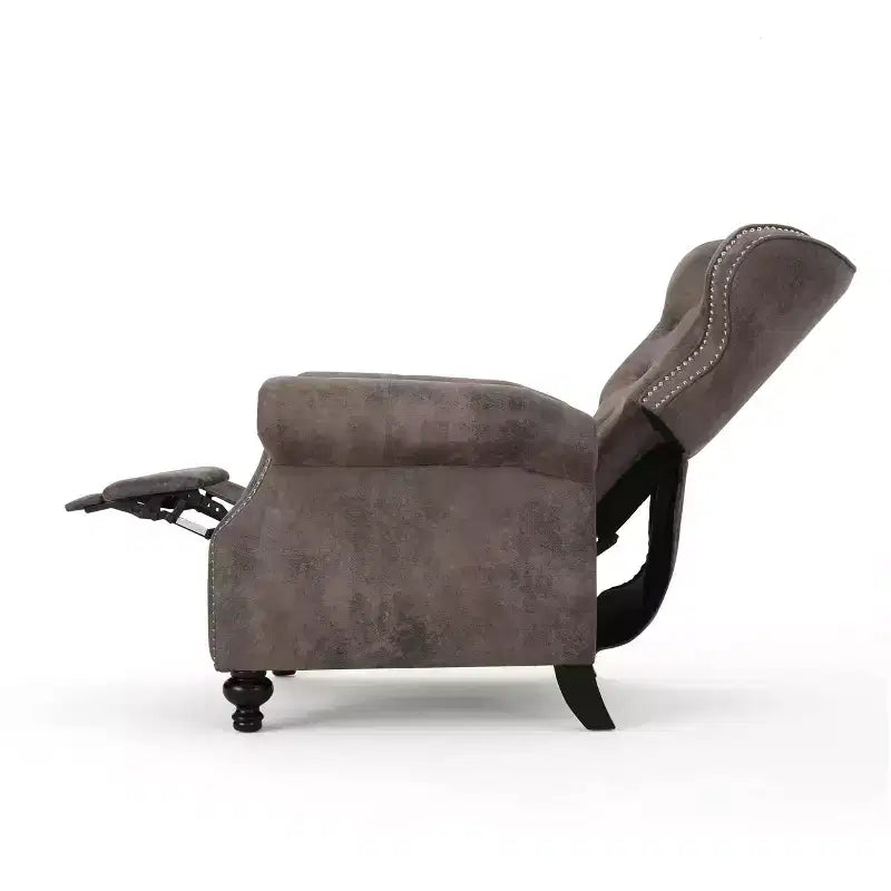 Poltrona reclinabile Walder Tufted - Design classico a spinta, rivestimento in microfibra, supporto lombare