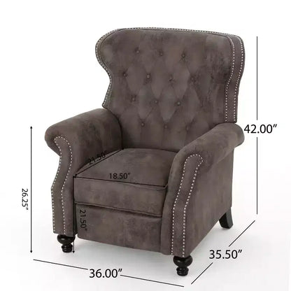 Poltrona reclinabile Walder Tufted - Design classico a spinta, rivestimento in microfibra, supporto lombare