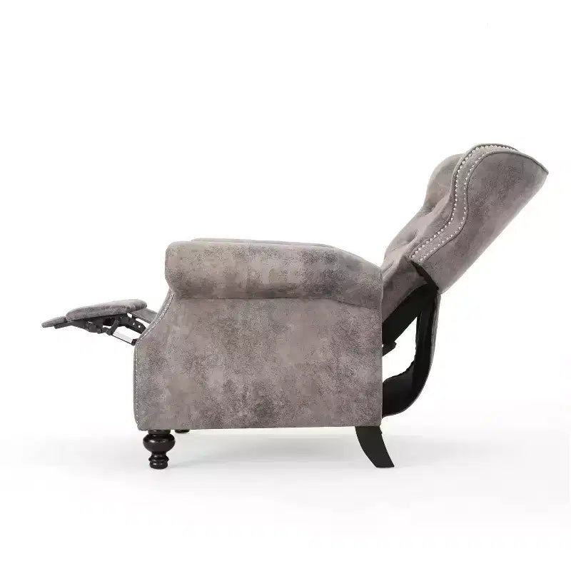 Poltrona reclinabile Walder Tufted - Design classico a spinta, rivestimento in microfibra, supporto lombare