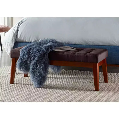 Panca imbottita capitonné Claire - Stile Mid-Century, Struttura in legno massello, Posti a sedere per 2