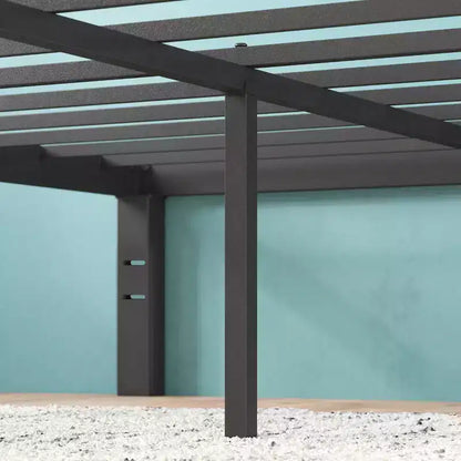 Base letto a piattaforma Quick Lock in metallo nero - Facile da montare, non è necessario il box spring