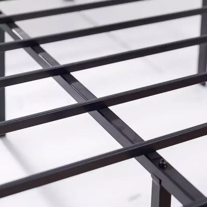 Base letto a piattaforma Quick Lock in metallo nero - Facile da montare, non è necessario il box spring