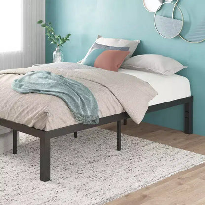 Base letto a piattaforma Quick Lock in metallo nero - Facile da montare, non è necessario il box spring