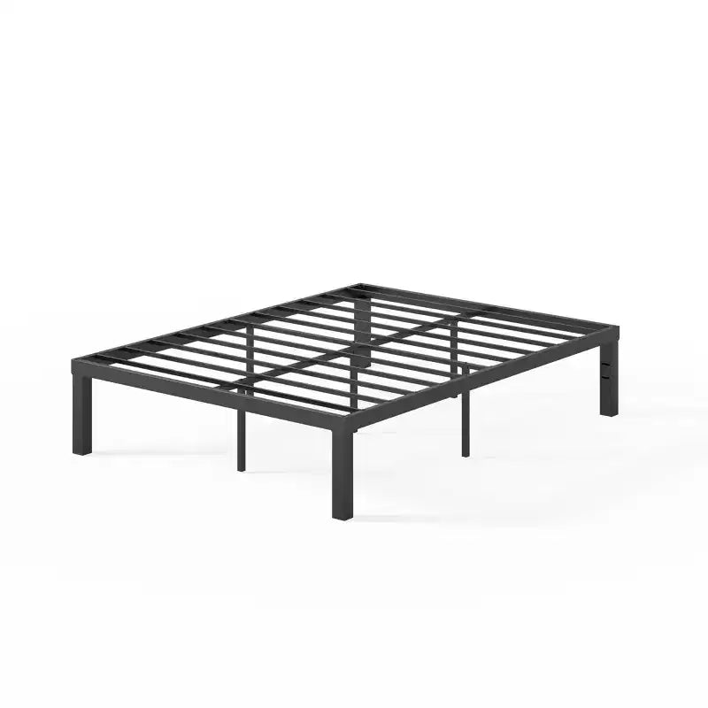 Base letto a piattaforma Quick Lock in metallo nero - Facile da montare, non è necessario il box spring