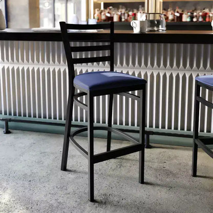 Sgabello da bar in metallo con schienale a scala per ristorante - Design classico, durevole, altezza bancone