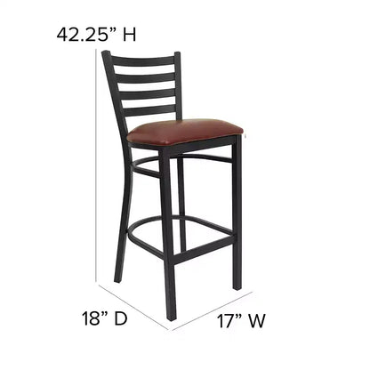 Sgabello da bar in metallo con schienale a scala per ristorante - Design classico, durevole, altezza bancone