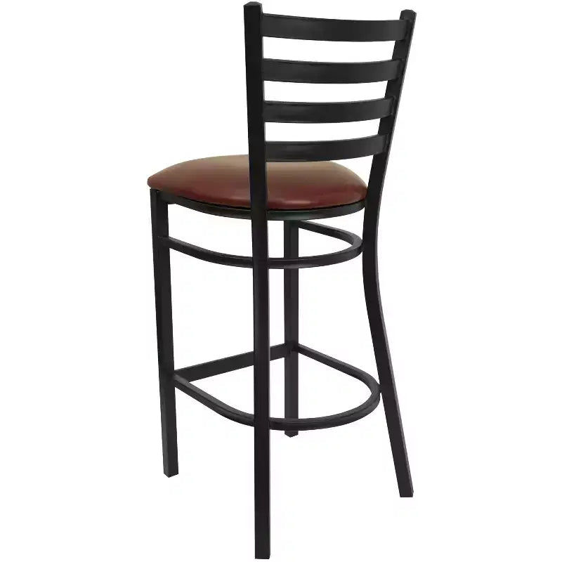 Sgabello da bar in metallo con schienale a scala per ristorante - Design classico, durevole, altezza bancone