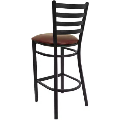 Sgabello da bar in metallo con schienale a scala per ristorante - Design classico, durevole, altezza bancone