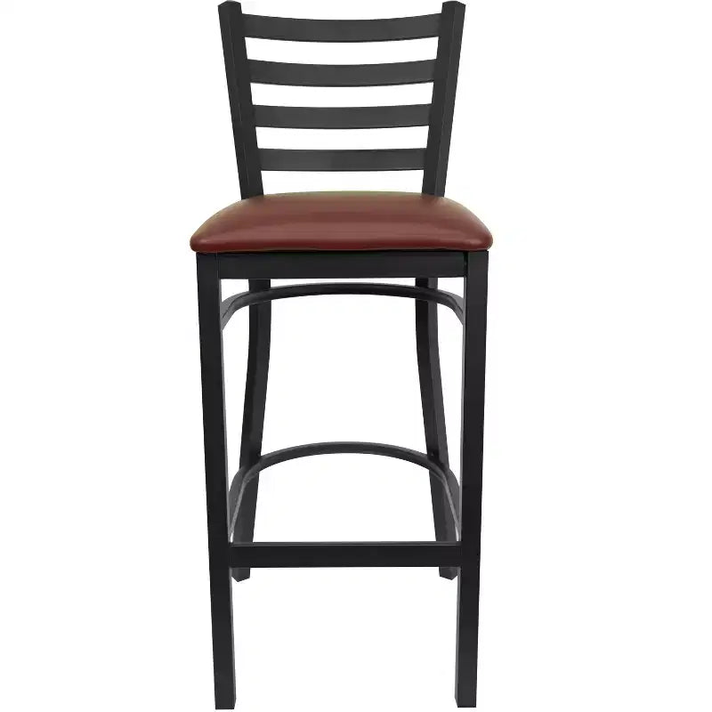 Sgabello da bar in metallo con schienale a scala per ristorante - Design classico, durevole, altezza bancone