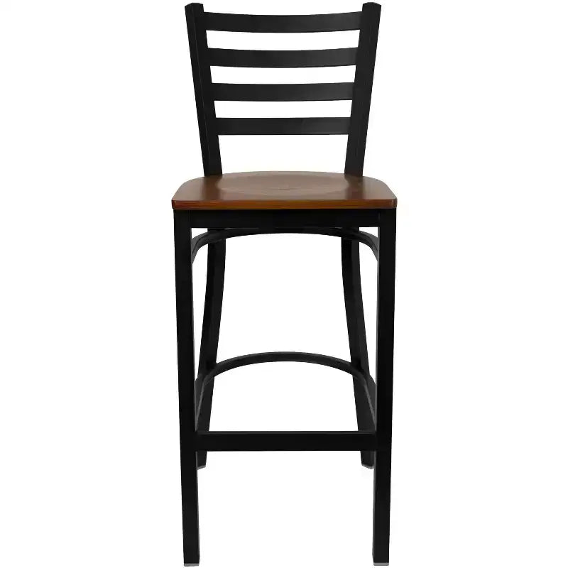 Sgabello da bar in metallo con schienale a scala per ristorante - Design classico, durevole, altezza bancone