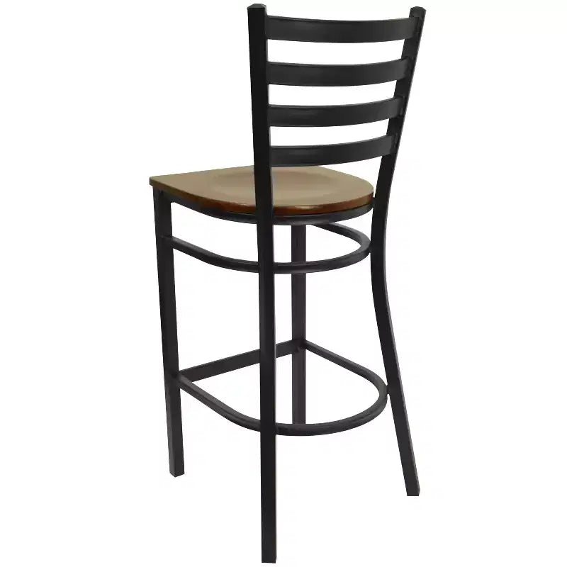 Sgabello da bar in metallo con schienale a scala per ristorante - Design classico, durevole, altezza bancone
