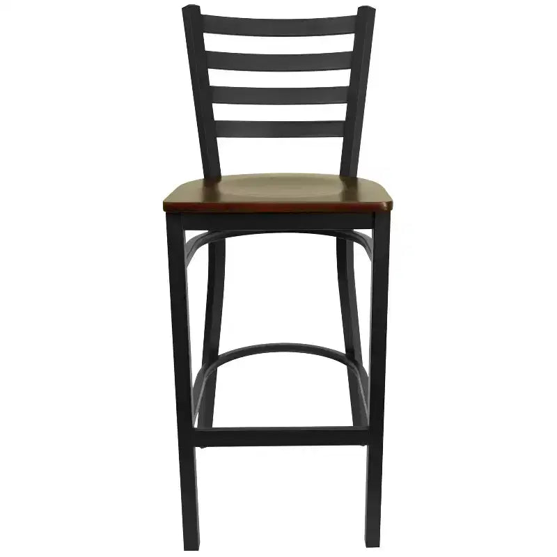 Sgabello da bar in metallo con schienale a scala per ristorante - Design classico, durevole, altezza bancone