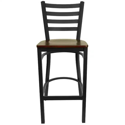 Sgabello da bar in metallo con schienale a scala per ristorante - Design classico, durevole, altezza bancone