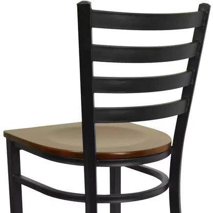 Sgabello da bar in metallo con schienale a scala per ristorante - Design classico, durevole, altezza bancone