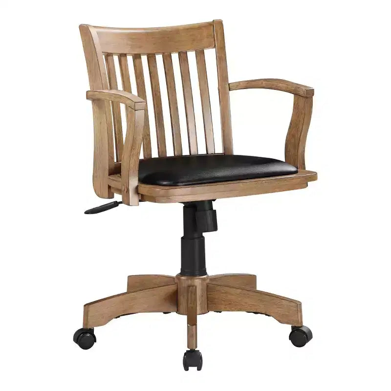Deluxe Wood Banker's Chair Padded Seat with Base Fruitwood - OSP Home Furnishings