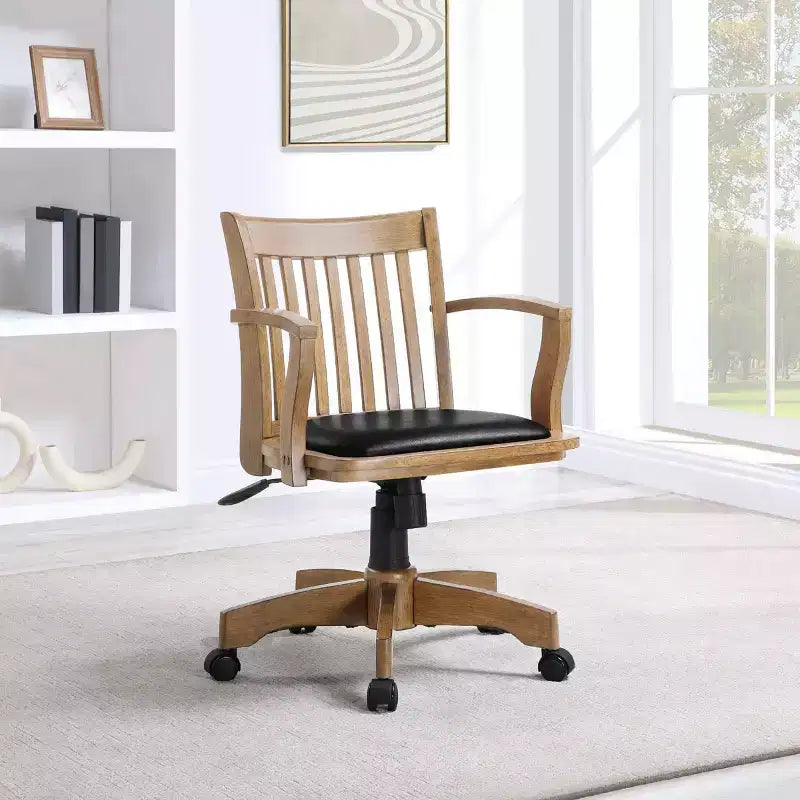 Sedia da Direttore Deluxe in Legno con Sedile Imbottito in Frassino Cerato - Classica Sedia da Ufficio