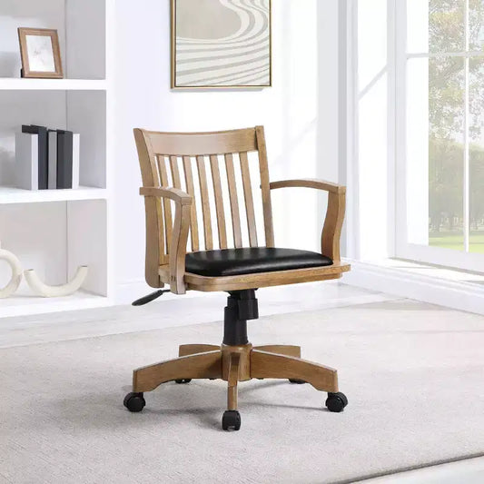 Sedia da Direttore Deluxe in Legno con Sedile Imbottito in Frassino Cerato - Classica Sedia da Ufficio