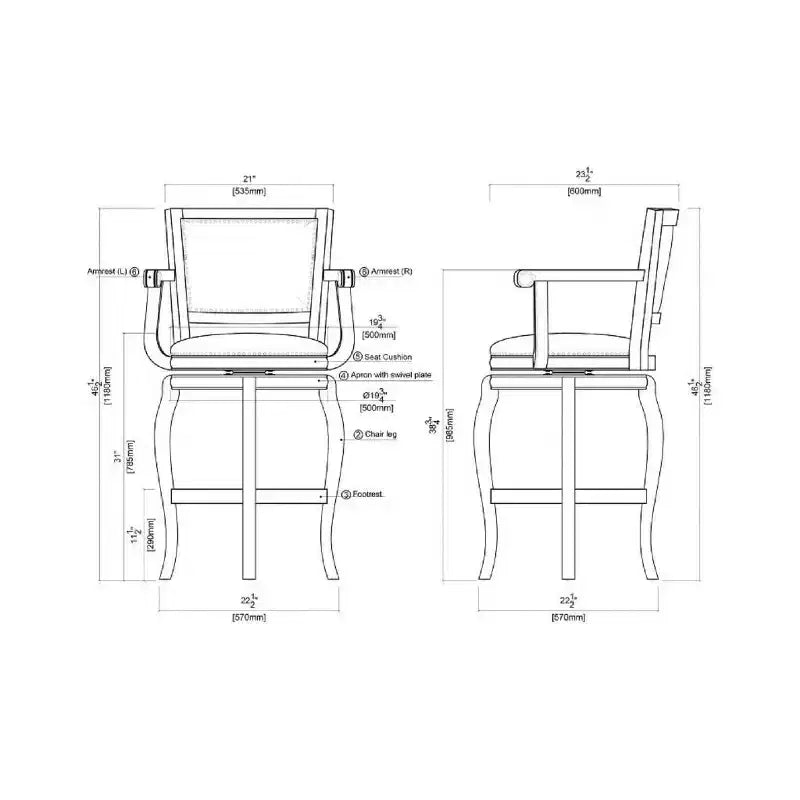 Sgabello Jones da 29" - Design Classico in Legno, Altezza Bancone, Costruzione Robusta