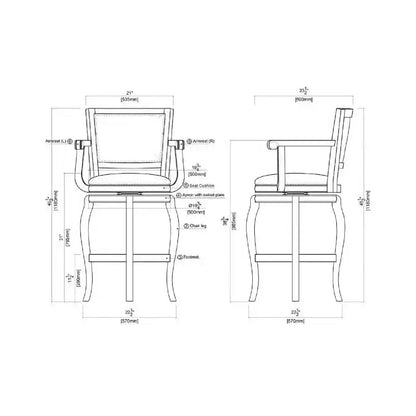 Sgabello Jones da 29" - Design Classico in Legno, Altezza Bancone, Costruzione Robusta